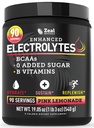 Zeal Naturals Electrolyte אבקת Recovery לשתות (90 מנות | פינק Lemonade) w 0 Sugar +BCAAs +B-Vitamins Electrolyte תוסף w Potassium Zinc & Magnesium עבור הידרה - Keto Electrolytes
