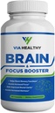 Brain & Focus Booster by Via Healthy - Enhance Focus, Boost Concentration, שיפור הזיכרון וקלילות, שיפור המוח שיפור, ג'ינג'ר