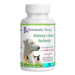 בסופו של דבר יאנג 12-in-1 Kidney תומך בשיקום חתולים וכלבים: Super Phosphate Binder w/NMN, Fisetin, Antioxidants, Prebiotic & Probiotic 4 Healthy Kidney & Liver Functions (60 Caps)