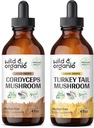 Wild & Organic Cordyceps Tincture 4 fl oz & טורקיה Tail Mushroom Tincture 4