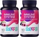 LIVS Immune System Elderberry Gummies for Adults & Kids | Advanced Immune Support Supplement with ויטמין C, Echinacea, & Propolis | טבעוני & Gluten Free Gummys