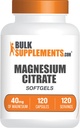 BulkSupplements.com Magnesium Citrate Softgels - Magnesium Supplement, Magnesium Citrate תוסף - Gluten Free, 1 Softgel ל לשרת (40 מ"ג של מגנזיום), הרוזן 120 (Pack of 1)