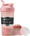 BelerBottle Shaker בקבוק עם גלולות מארגנת ואחסון עבור אבקת חלבון, מערכת V2 ProStak קלאסי, 22-Ounce, Rose Pink