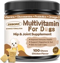 כלב Multivitamin עם מינרלים לבריאות כוללת - ויטמינים לכלבים ותוספים עם Glucosamine, פרוביוטיקה עבור כלבים Puppy & מבוגרים עם מינרלים - אומגה 3 שמן דגים עבור Skin & Coat - 100 צ'אדות