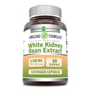 פורמולה מדהימה White Kidney Bean לחלץ 6500 Mg | קפסולות צמחוניות | Non-GMO | Gluten-Free | Made in USA (1 Pack | 120 Count)