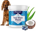 Petpost Tear Stain Remover Wipes for Dogs | 100 Count Gentle Eye Wipes with Joiper ברי & קוקוס | הכלב Face Wipes for Tear Stains & Eye Discharge | Soft Cotton Pads, Bleach Freeach