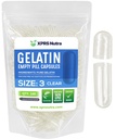 XPRS Nutra Size 3 קפסולות ריקות - 100 Count Clear Gelatin קפסולות - Pills Diet Filling - Pure Bovine Pill Gel Caps Fillable Do-It-Yourself ויטמינים ותוספים