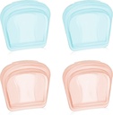 Nuen 4 Pieces Small Portable Pill Pouch Silicone Medicine Pouch Bag Reusable Medicine Storage Pocket Clear Travel Pill Bag Resealable מארגנת Pouches (כחול, רוז גולד)