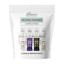 אבקת חלבונים המיוצרת עם 100% Grass פד, un Denatured Whey | ארבעה מקורות חלבון שונים של תרכובות מזון אורגני שלם | 12 משרתים | 22g חלבונים (12 משרתים, Sample Variety Pack)