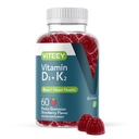 VITEEY ויטמין D3 K2 חניכיים - 1000 IU ויטמין D3 ו-K2 100mcg - Bone & Heart Health for Adults and Teens - Vegetarian, Gelatin Free, GMO Free - Tasty Chewable D3K2 ויטמין Strawberry Flavored חניכיים