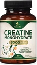 Creatine Monohydrate קפסולות 3000 מ"ג - אבקת קריאטין המיקרונית הטובה ביותר - תומכת שריר Lean, כוח, אנרגיה, אנדורנס - תוסף הטבע, Non-GMO, Gluten חינם לנשים וגברים - 60 קפסולות