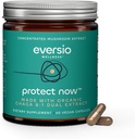 Protect Now Organic Chaga Mushroom - 8:1 תמצית כפולה 60 קפסולות טבעוניות (450 מ"ג) 60 משרתים - אורגני Wild-Harvested Chaga