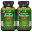 Irwin Naturals Collagen Beauty - 80 נוזל Soft-Gels - Advanced Skin, Hair & Nail Nourishment - 2 Pack
