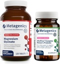 Metagenics Magnesium Glycinate (120 טבליות) & UltraFlora Complete Women's Probiotic (30 קפסולות) - Magnesium for Nervous System Support