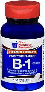 ויטמין B-1 100 מ"ג טבליות, 100 Count
