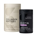 מחקר ספורט Collagen Peptides for Women & Men hydrolyzed Type 1 ו 3 חלבון תוסף קל לערבב חלבונים Vital Foodsents חלבונים ו- Biotin טבעוני 10,000mcg Max Power B7 120 Softgels (4 חודשים היצע)