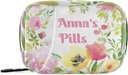 תיבת גלולת גלולות 7 Day Pill Case Bag Watercoloral השם Travel Pill מארגנת Bager עם Zipper Portable Weekly Case קומפקטי גודל עבור תוסף ויטמין Holder