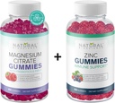 סוכר חינם Magnesium Gummies & תוספת כוח Zinc Gummies, Glu,ten Free, Calmness, מרגיעה, בריאות שרירים, תמיכה כספית, בריאות העור, non-GMO, 60 חניכיים ויטמינים