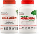 חיים מלאים hydrolyzed Collagen ו Moringa Oleifera קפסולות - תוספי תזונה - Bovine Collagen Pills for Women and Men, Gluten-Free - Veggie כמוסות