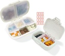 2 Pack Pill מארגנת Box - Small Pill Dispenser Home Travel Essentials תוסף Holer Portable Case 8 השוואתיות ו 3 משווה המכיל כל יום תרופות