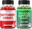 Tart Cherry (90 Gummies) Uric Acid רמה תמיכה למבוגרים - Powerful Antioxidant with Celery Seed and Thyroid Support (90 חניכיים) Ashwaganda & Bladderwrack תמיכה תוסף - טבעוני ומיוצר בארה"ב