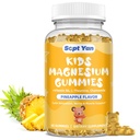 Magnesium Gummies לילדים - Magnesium Citrate תוסף עם ויטמין B6, L-theanine, Chamomile & Lemon Balm - Calm Magnesium for Kids & Adults, הירגעות, Pineapple Flavor 60 חניכיים