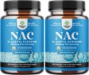 NAC תוסף N-Acetyl Cysteine 1000 מ"ג - טבעוני גבוה Absorption non-Smelly NAC 1000 מ"ג קפסולות Glutathione Precursor for Liver Cleanse Detox & Fix Plus Lung Health and Immunity Support (4 חודשים)