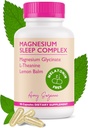 Magnesium Sleep Complex with L-theanine and Lemon Balm - Melatonin-Free Sleep Support for Natural Calm andlaxation - Magnesium Glycinate - 90 קפסולות