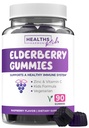 Sambucus Elderberry חניכיים לילדים - ילדים Immune Support Gummies with Black Elderberry ויטמין C ו Zinc for Daily and Seasonal Wellness - טבעוני non-GMO & Lab מאומתים (3 חודשים)