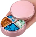 Metal PillPSKer 4 השוואתיות - Portable Travel Pill Case Daily, Waterified Pill Box for Purse, Compact Pill Holder Medicine Container Dispensers for Cod Liver Oil Pink