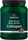 Swanson Real Food Bone Broth Collagen - שוקולד 19.5 oz Pwdr