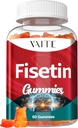 תוספי Fisetin תוספי 500 מ"ג - תוסף חניכיים, Powerful Antioxidant Band for cell Health Support - Vegan & Non-GMO Formula with Flavonoids & Plant Extracts, Boost Cognitive Function, 60 חניכיים