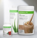 שלישיית Combo HerBALIFE פורמולה 1 תזונה בריאה שקד (Cafe Latte 780g)-Herbal Aloe Concentrate Pint (מקור 473 מ"ל) - Herbal Tea Concentrate (מקורal 102g)