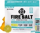 Fire Science Fire Salt hydrotion Sticks, Electrolytes & קוקוס מים, שתייה מרגיעה לערבב עם Magnesium, Potassium & Sodium, Zero Sugar, Single Serve on the Go Packs, Lemon Lime Flavor, 32 הרוזן