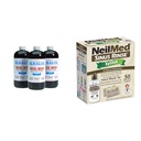 Alkalol Nasal Wash 3 Pack, NeilMed Sinus Rinse Kit with Xylitol - Natural Relief from Nasalungestion, Dissolves Mucus, Antibacterials