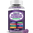 Elderberry Gummies Immune תמיכה, תמיכה יומית לילדים ומבוגרים *, עם Sambucus Elderberry, Zinc, ויטמין C, D3, B6, B12, בתוספת - דיאטה - 70 הרוזן