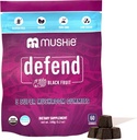 Mushie 100% אורגני 5 Super Mushroom מורכב חניכיים - 2000 מ"ג Reishi, טורקיה Tail, Maitake, Chaga & Shiitake Band - Gut Health & Immune תמיכה עם ויטמין D - טבעוני, Gluten-Free - 60 הרוזן הרוזן