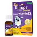 Ddrops Kids Booster 600IU 100 טיפות - ויטמין נוזלי יומי D לילדים, תמיכה חזק עצמות ומערכת החיסון בילדים. No Sugar, non-GMO, Allergy-Friendly
