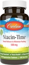Carlson Niacin-Time 500 מ"ג, ויטמין B-3, Time-Released, 100 טבליות