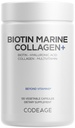 Codeage Biotin Marine Collagen Peptides - Wild-Caught Marine Collagen Types I & III, Biotin, ויטמין C & E, Hyaluronic Acid, Amino Acids, פירות ו-Herb בלנדר, non-GMO - 120 קפסולות