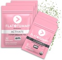 Flat Tummy Detox Tea (4 Week Program) - 2 Detox Tea to Boost Energy &צמצום Bloating* - All Natural Detox ניקויse w/Green Tea, Lemon Balm, Dandelion, Fennel ועוד - תמיכה (3 Pack)