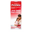 טירנול נוזלי אוראלי של ילדים סובלים מכאב Reliever & Fever מקטין עם Acetaminophen, Aspirin-, Ibuprofen - High Fructose Corn Syrup- & Dye-Free, Cherry, 4 Fl. Oz.