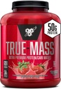 BSN TRUE-MASS משקל Gainer, אבקת חלבון שריר Mass Gainer, Strawberry Milkshake, 5.82 פאונד