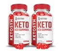 (2 Pack) Ketosyn Keto ACV חניכיים מתקדמות פורמולה 1000MG Ketosyn Ketosyn Gummies Apple Cider Vinegar פורמולה עם אבקת מיץ Pomegranate B12 טבעוני non GMO 120mys