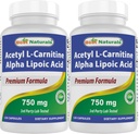 Best Naturals Acetyl L-Carnitine ו-Alpha Lipoic Acid 750 מ"ג 120 קפסולות (120 Count)