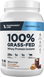 Transud Labs Grass-Fed Whey חלבון Isolate - באופן טבעי פלאמור, גלוטן חינם אבקת חלבון Whey עם 28 גרם של חלבון לשרת ו 9 Amino Acids - 30 לשרת, שוקולד בוטנים Butterter