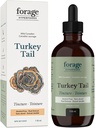 Forage Hyperfoods- Alcohol-Free Turkey Tail Mushroom Superfood תוספת לחלץ Tincture, טבעוני, non-GMO, Immune System ו- Gut Health Support, 118ML