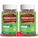 Magnesium Glycinate Gummies 600mg, Magnesium Gummies לנשים וגברים, עם Magnesium L-Threonate 300 מ"ג, CoQ10 ו Black Pepper, טבעוני (120 Count)