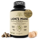 Lions Mane תוספת קפסולות עם טורקיה Tail - Nootropic Brain Fog, Focus, Memory, Nerve Function, and Immune Support Supplement - non-GMO 1200 Mg Lions Mane Mushroom תוסף, 120 Caps.