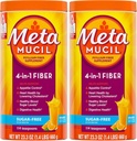 Metamucil, Daily Psyllium Husk אבקת תוסף, אבקת סוכר ללא סוכר, 4in-1 סיבים לבריאות העיכול, כתום פלאפורד, 114 תהוונים, 1.4 פאונד (Pack of 2)